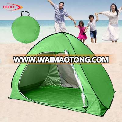 Get coupon 2~3 person windproof pop up beach shelter,quick opening sun shade beach tent,best baby uv sun tent